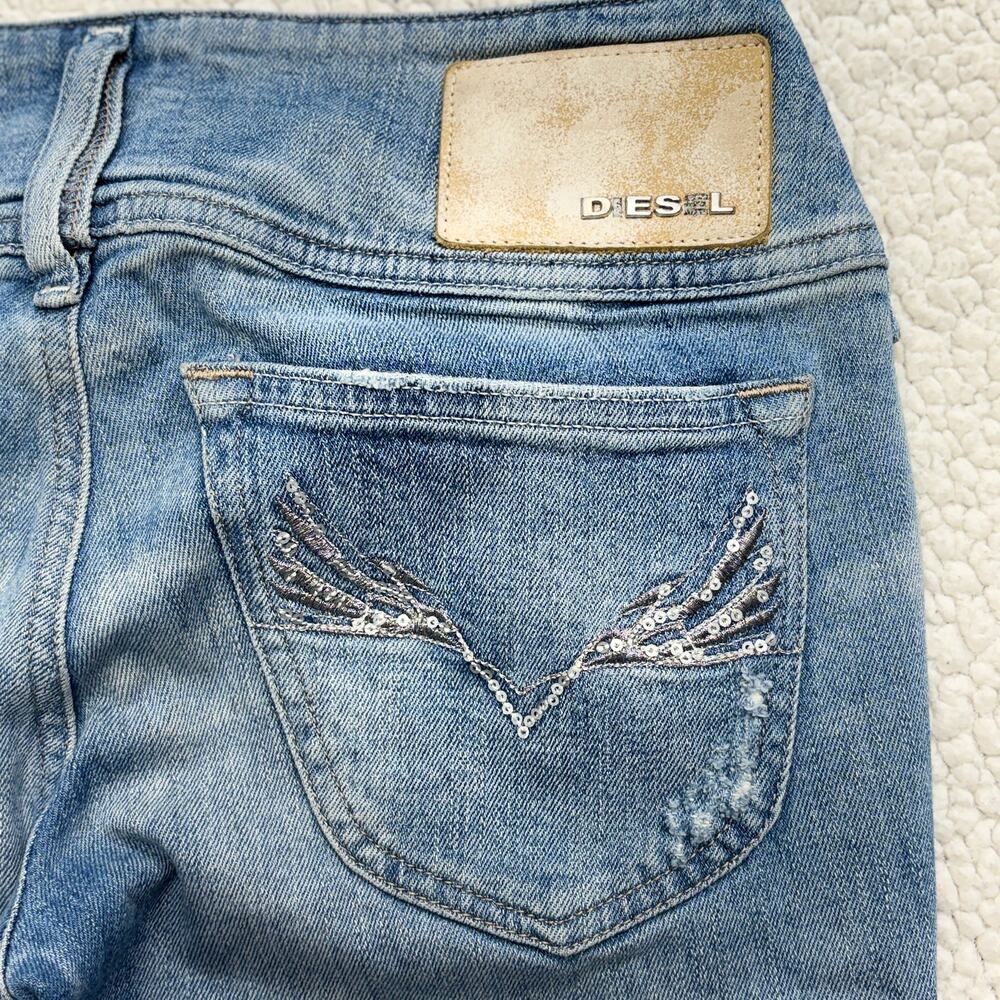 Vintage Diesel Cherock Jean Womens 26x30 Regular Slim Bootcut Stretch Low Rise - Picture 9 of 15